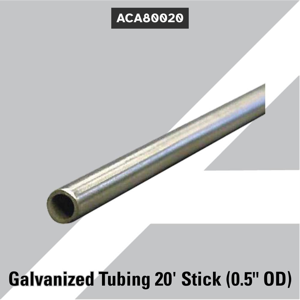 ACA80020 Galvanized Tubing 20' Stick (0.5" OD)