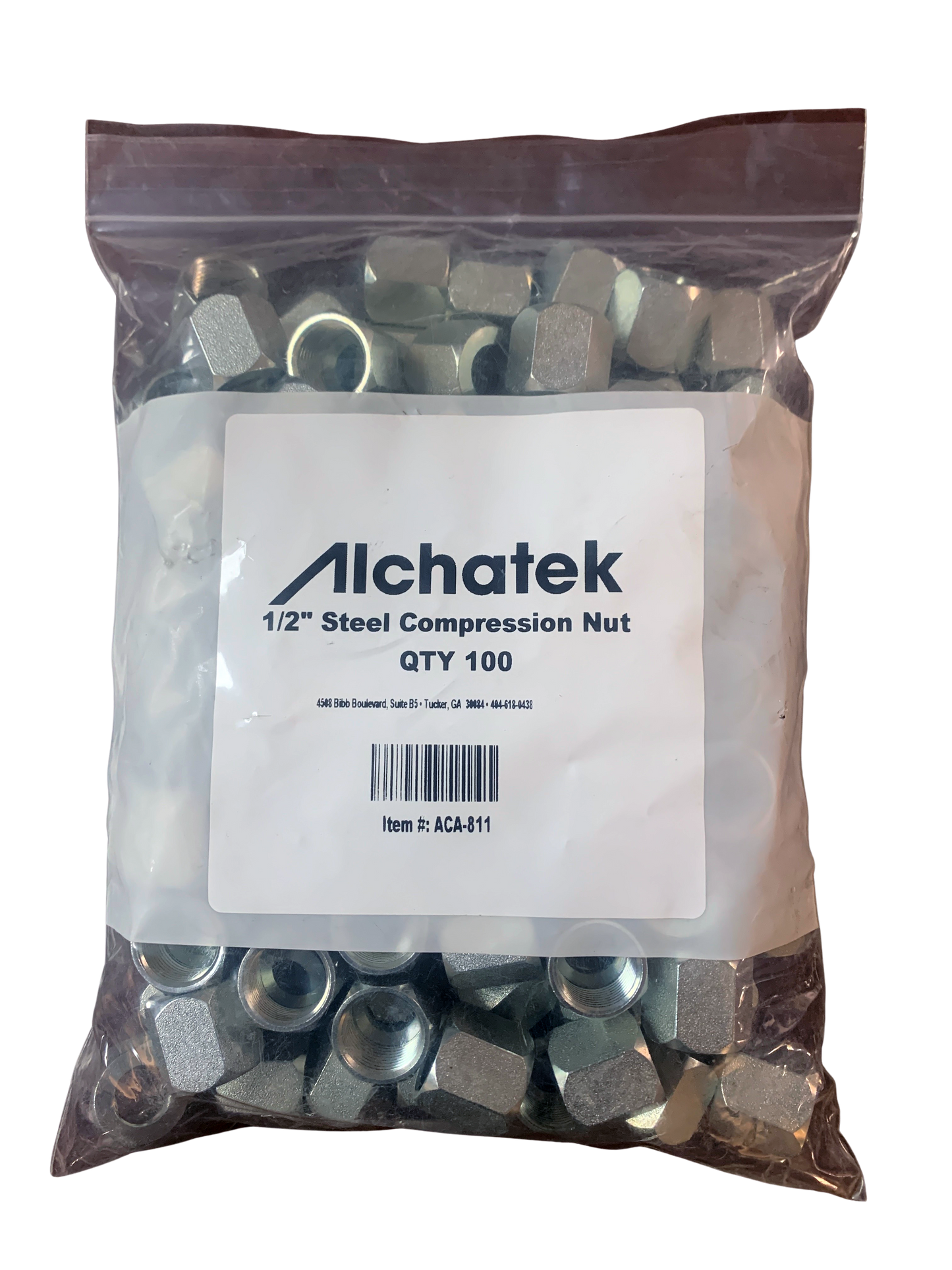 ACA811 Steel Compression Nut (0.5") - 100 ea