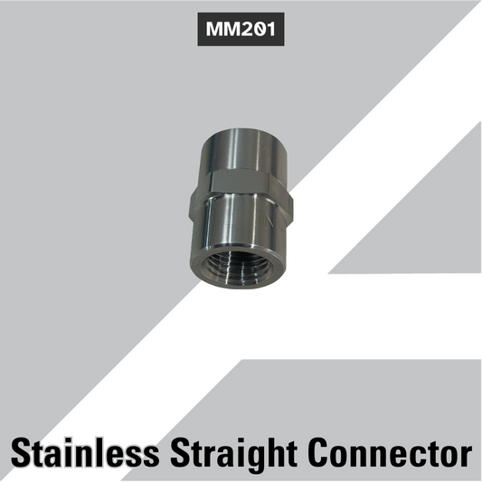 MM201 Stainless Straight Connector 1/4 in